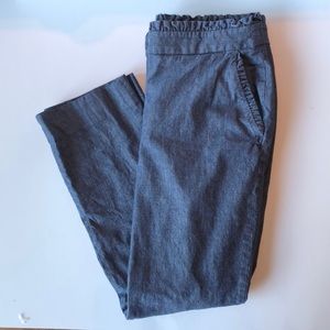 J Crew blue chambray ruffle dress pants paperbag